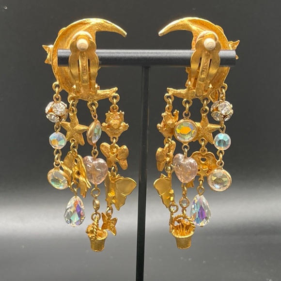 Kirk’s Folly Moon & Butterfly ~ RARE ~ CLIP ON EARRINGS - Picture 8 of 9